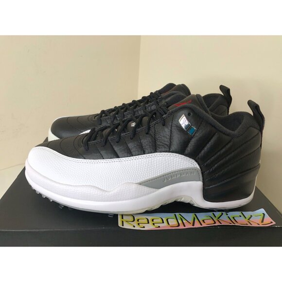 Jordan 12 Low Golf Spike Playoffs Mens Sizes DH4120 010 - Picture 1 of 5